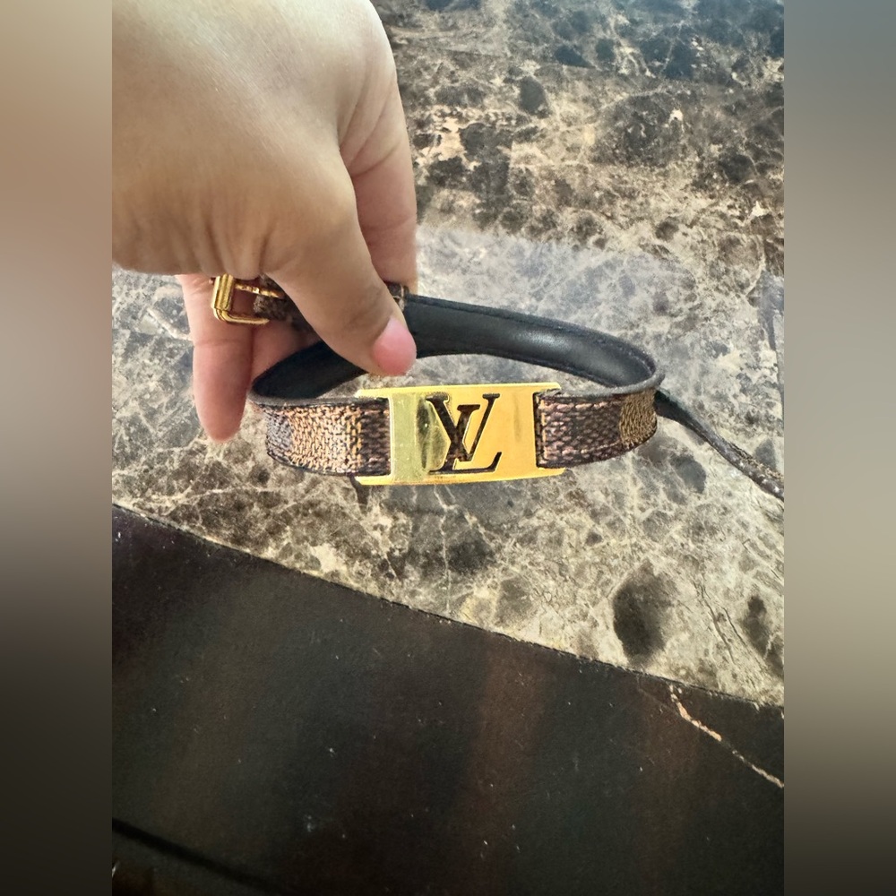 Louis Vuitton Brown and Gold wrap Bracelet